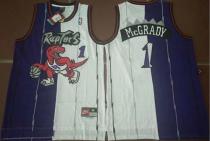 Toronto Raptors -1 Tracy Mcgrady Purple White Split Fashion Stitched NBA Jersey
