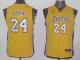 Los Angeles Lakers #24 Kobe Bryant Yellow Champion Patch Stitched Youth NBA Jersey