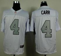 Nike Oakland Raiders #4 Derek Carr White Silver No Men's Stitched NFL Elite Jersey