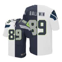 Nike Seahawks -89 Doug Baldwin White Steel Blue Stitched NFL Elite Split Jersey