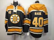 Boston Bruins -40 Tuukka Rask Black Sawyer Hooded Sweatshirt Stitched NHL Jersey