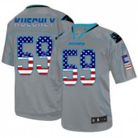 Nike Panthers -59 Luke Kuechly Lights Out Grey Stitched NFL Elite USA Flag Fashion Jersey