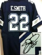 Nike Dallas Cowboys #22 Emmitt Smith Navy Blue Team Color Men's Stitched NFL Elite Autographed Jerse