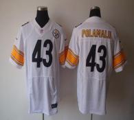 Nike Pittsburgh Steelers #43 Troy Polamalu White Men's Stitched NFL Elite Jersey