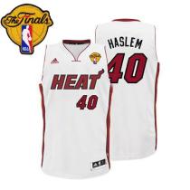 Miami Heat -40 Udonis Haslem White Finals Patch Stitched NBA Jersey