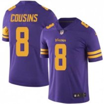 Nike Vikings -8 Kirk Cousins Purple Stitched NFL Limited Rush Jersey