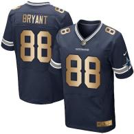 Nike Cowboys -88 Dez Bryant Navy Blue Team Color Stitched NFL Elite Gold Jersey