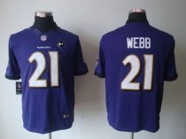 Nike Ravens -21 Lardarius Webb Purple Team Color With Art Patch Stitched NFL Limited Jersey