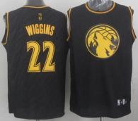 Minnesota Timberwolves -22 Andrew Wiggins Black Precious Metals Fashion Stitched NBA Jersey