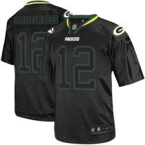 Nike Green Bay Packers #12 Aaron Rodgers Lights Out Black Men's Stitched NFL Elite Jersey