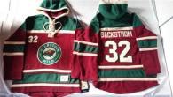 Minnesota Wild -32 Niklas Backstrom Red Sawyer Hooded Sweatshirt Stitched NHL Jersey