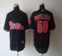 Philadelphia Phillies #58 Jonathan Papelbon Black Cool Base Stitched MLB Jersey