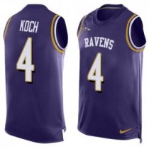 Nike Ravens -4 Sam Koch Purple Team Color Stitched NFL Limited Tank Top Jersey