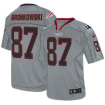 Nike Patriots -87 Rob Gronkowski Lights Out Grey Stitched NFL Elite Jersey