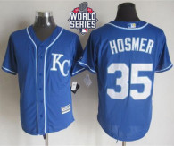 Kansas City Royals -35 Eric Hosmer Blue Alternate 2 New Cool Base W 2015 World Series Patch Stitched