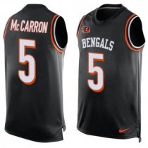 Nike Bengals -5 AJ McCarron Black Team Color Stitched NFL Limited Tank Top Jersey