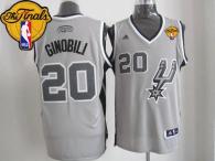 San Antonio Spurs -20 Manu Ginobili Grey Alternate Finals Patch Stitched NBA Jersey