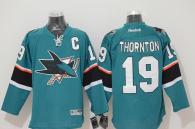 San Jose Sharks -19 Joe Thornton Stitched Teal NHL Jersey