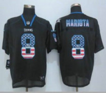 Nike Tennessee Titans -8 Marcus Mariota Black Stitched NFL Elite USA Flag Fashion Jersey