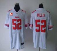 Nike San Francisco 49ers #52 Patrick Willis White With C Patch Men‘s Stitched NFL Elite Jersey