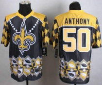 Nike New Orleans Saints -50 Stephone Anthony Black Stitched NFL Elite Noble Fashion jersey