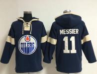 Edmonton Oilers -11 Mark Messier Dark Blue Pullover NHL Hoodie