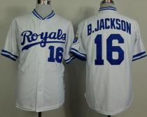 Mitchell And Ness 1980 Kansas City Royals -16 Bo Jackson White Throwback Stitched MLB Jersey