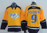 Nashville Predators -9 Filip Forsberg Yellow Home Stitched NHL Jersey