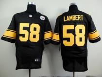 Nike Pittsburgh Steelers #58 Jack Lambert Black Gold No Men's Stitched NFL Elite Jersey