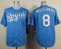 Kansas City Royals -8 Mike Moustakas Light Blue Alternate 1 Cool Base Stitched MLB Jersey
