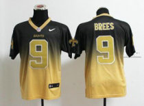 NEW New Orleans Saints 9 Drew Brees Black Yellow Drift Fashion II Elite NFL Jerseys