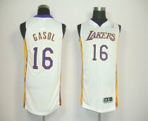 Revolution 30 Los Angeles Lakers -16 Pau Gasol White Stitched NBA Jersey