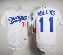 Los Angeles Dodgers -11 Jimmy Rollins White Cool Base Stitched MLB Jersey
