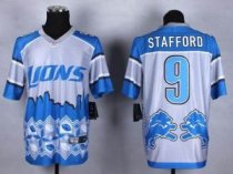 Nike Detroit Lions -9 Matthew Stafford Blue NFL Elite Noble Fashion Jersey