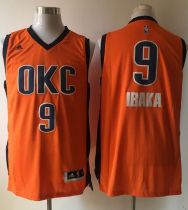 Oklahoma City Thunder -9 Serge Ibaka Orange Alternate Stitched NBA Jerseys