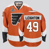 Philadelphia Flyers -49 Michael Leighton Stitched Orange NHL Jersey with Stanley Cup Finals