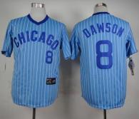 Chicago Cubs -8 Andre Dawson Blue White Strip  Cooperstown Throwback Stitched MLB Jersey