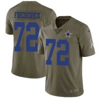 Nike Cowboys -72 Travis Frederick Olive Stitched NFL Limited 2017 Salute To Service Jersey