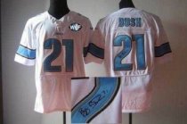 Nike Lions -21 Reggie Bush White With WCF Patch Autographed Jersey