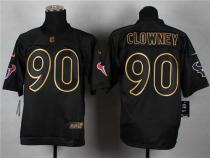 Nike Houston Texans #90 Jadeveon Clowney Black Gold No Fashion Men's Stitched NFL Elite Jersey