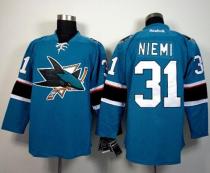 San Jose Sharks -31 Antti Niemi Stitched Teal NHL Jersey