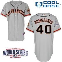 San Francisco Giants #40 Madison Bumgarner Grey Cool Base W 2014 World Series Patch Stitched MLB Jer