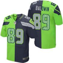 Nike Seahawks -89 Doug Baldwin Steel Blue Green Stitched NFL Elite Split Jersey