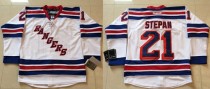 New York Rangers -21 Derek Stepan White Stitched NHL Jersey