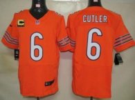 Nike Bears -6 Jay Cutler Orange Alternate With C Patch Stitched NFL Elite Jersey