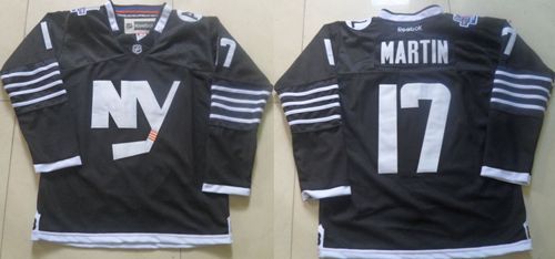 New York Islanders -17 Matt Martin Black Alternate Stitched NHL Jersey