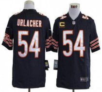 Nike Bears -54 Brian Urlacher Navy Blue Team Color With C Patch Stitched NFL Game Jersey
