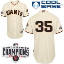 San Francisco Giants #35 Brandon Crawford Cream Cool Base W 2014 World Series Champions Patch Stitch