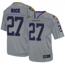 Nike Ravens -27 Ray Rice Lights Out Grey Stitched NFL Elite Jersey