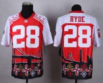 Nike San Francisco 49ers #28 Carlos Hyde Red Men‘s Stitched NFL Elite Noble Fashion Jersey